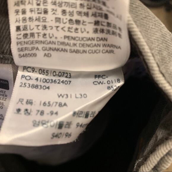 Levi’s 510 Gray Straight Leg High Rise Jeans 31 - Picture 7 of 10